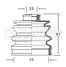 FIRST LINE FIRST LINE FCB2054  FIRST LINE Drive Shaft Cv Boot Kit 