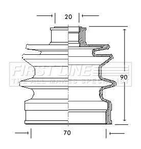 FIRST LINE FIRST LINE FCB2057  FIRST LINE Drive Shaft Cv Boot Kit 