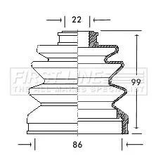 FIRST LINE FIRST LINE FCB2062  FIRST LINE Drive Shaft Cv Boot Kit 