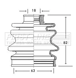 FIRST LINE FIRST LINE FCB2076  FIRST LINE Drive Shaft Cv Boot Kit 