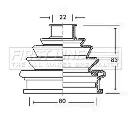 FIRST LINE FIRST LINE FCB2239  FIRST LINE Drive Shaft Cv Boot Kit 