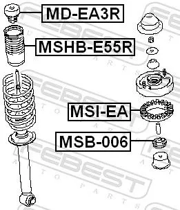 FEBEST FEBEST (MSB-006) Spacer Bush, shock absorber 