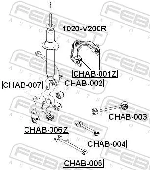 FEBEST FEBEST (CHAB-006Z) Mounting, control/trailing arm 
