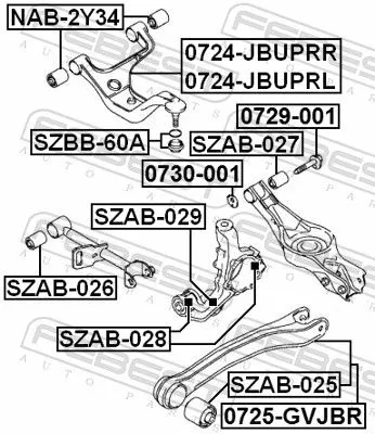 FEBEST FEBEST (SZAB-025) Mounting, control/trailing arm 