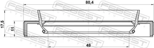 FEBEST FEBEST (95HBY-50801117L) Shaft Seal, drive shaft 