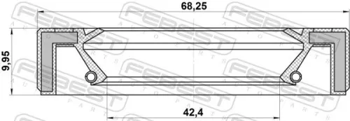FEBEST FEBEST (95GAW-44680909X) Shaft Seal, drive shaft 