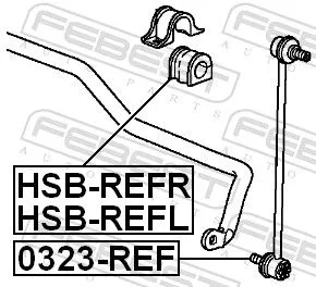 FEBEST FEBEST HSB-REFR Mounting, stabiliser bar 