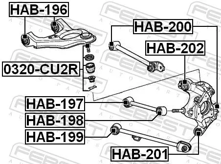 FEBEST FEBEST (HAB-201) Mounting, control/trailing arm 