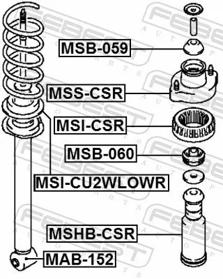 FEBEST FEBEST (MSB-060) Spacer Bush, shock absorber 