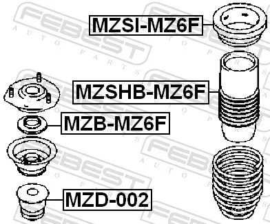 FEBEST FEBEST MZB-MZ6F Rolling Bearing, suspension strut support mount 