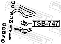 FEBEST FEBEST TSB-747 Mounting, stabiliser bar 