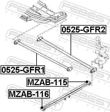 FEBEST FEBEST (MZAB-116) Mounting, control/trailing arm 