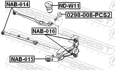 FEBEST FEBEST (NAB-015) Mounting, control/trailing arm 