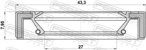 FEBEST FEBEST (95GAY-29430808X) Shaft Seal, drive shaft 