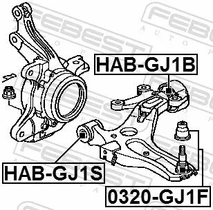 FEBEST FEBEST (HAB-GJ1B) Mounting, control/trailing arm 