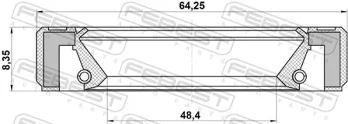 FEBEST FEBEST (95GBY-50640808R) Shaft Seal, drive shaft 