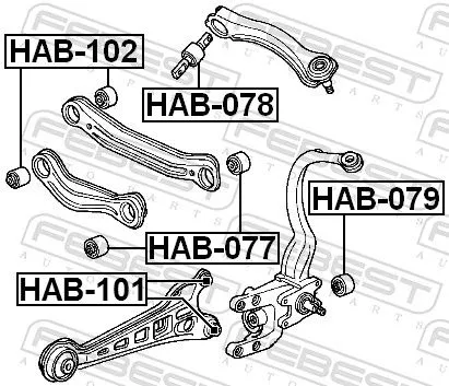 FEBEST FEBEST (HAB-079) Bush, shock absorber 