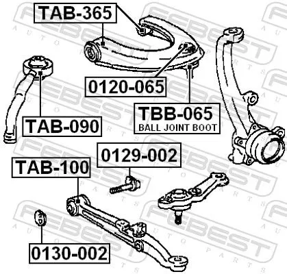 FEBEST FEBEST (TAB-365) Mounting, control/trailing arm 
