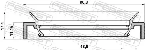 FEBEST FEBEST (95HAY-50801117L) Shaft Seal, drive shaft 