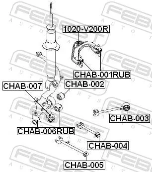 FEBEST FEBEST (CHAB-006RUB) Mounting, control/trailing arm 