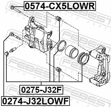 FEBEST FEBEST (0274-J32LOWF) Guide Bolt, brake caliper 
