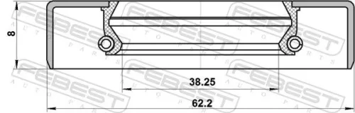 FEBEST FEBEST (95GBY-40620808C) Shaft Seal, drive shaft 