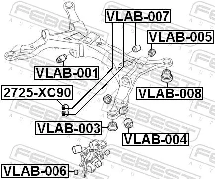 FEBEST FEBEST (VLAB-005) Bushing, axle beam 