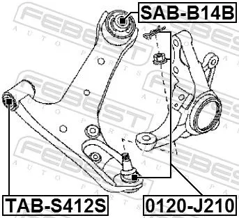 FEBEST FEBEST (TAB-S412S) Mounting, control/trailing arm 
