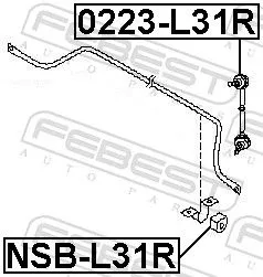 FEBEST FEBEST NSB-L31R Mounting, stabiliser bar 