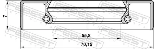 FEBEST FEBEST (95GDS-57700707X) Shaft Seal, drive shaft 
