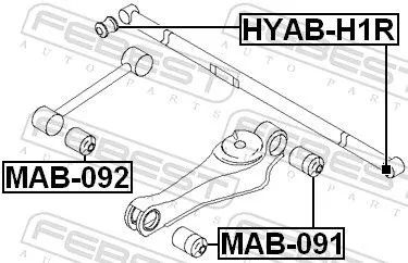 FEBEST FEBEST (HYAB-H1R) Mounting, control/trailing arm 