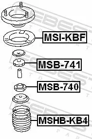 FEBEST FEBEST (MSB-741) Spacer Bush, shock absorber 