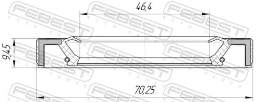 FEBEST FEBEST (95GAY-48701010X) Shaft Seal, drive shaft 