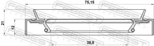 FEBEST FEBEST (95HDS-40751221R) Shaft Seal, drive shaft 