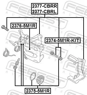 FEBEST FEBEST (2374-5M1R-KIT) Guide Bolt, brake caliper 