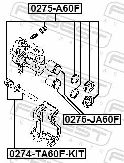 FEBEST FEBEST 0274-TA60F-KIT Guide Bolt, brake caliper 