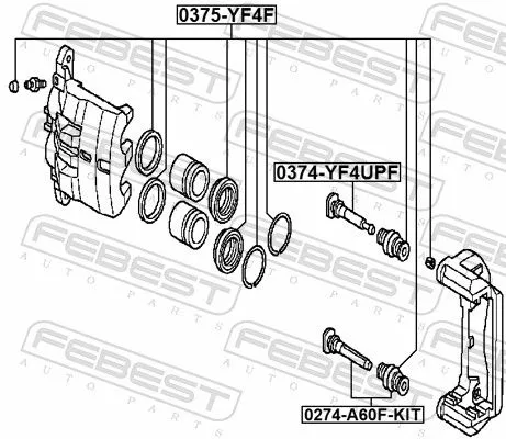 FEBEST FEBEST 0374-YF4UPF Guide Bolt, brake caliper 