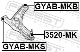 FEBEST FEBEST (GYAB-MKS) Mounting, control/trailing arm 