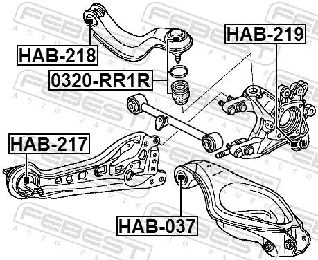 FEBEST FEBEST (HAB-218) Mounting, control/trailing arm 