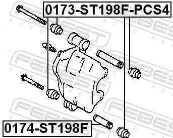 FEBEST FEBEST 0174-ST198F Guide Bolt, brake caliper 