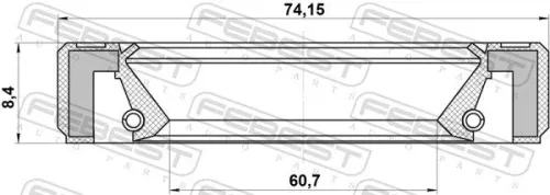 FEBEST FEBEST (95GBY-62740808R) Shaft Seal, drive shaft 