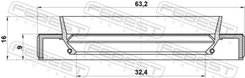 FEBEST FEBEST (95HBY-34630915L) Shaft Seal, drive shaft 