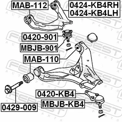 FEBEST FEBEST (MAB-112) Mounting, control/trailing arm 