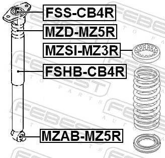 FEBEST FEBEST (MZAB-MZ5R) Bush, shock absorber 