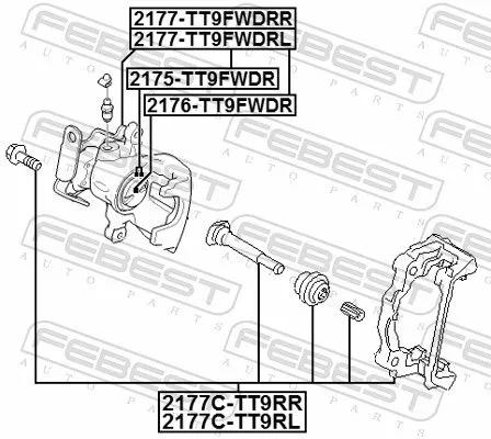 FEBEST FEBEST (2175-TT9FWDR) Repair Kit, brake caliper 