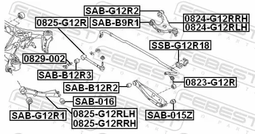 FEBEST FEBEST (SAB-G12R2) Mounting, control/trailing arm 
