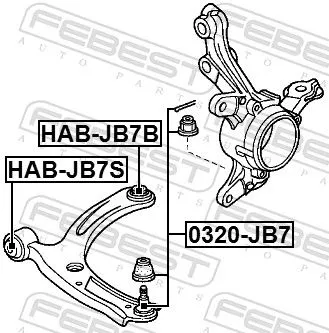FEBEST FEBEST (HAB-JB7S) Mounting, control/trailing arm 