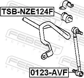 FEBEST FEBEST TSB-NZE124F Mounting, stabiliser bar 