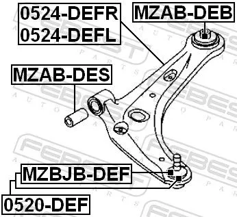 FEBEST FEBEST (MZAB-DES) Mounting, control/trailing arm 
