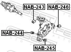 FEBEST FEBEST (NAB-243) Mounting, control/trailing arm 